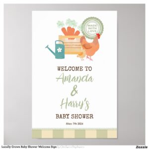 Locally Grown Baby Shower Welcome Sign