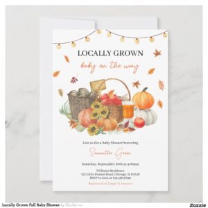 Locally Grown Fall Baby Shower Invitation
