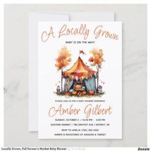 Locally Grown, Fall Farmer's Market Baby Shower Invitation