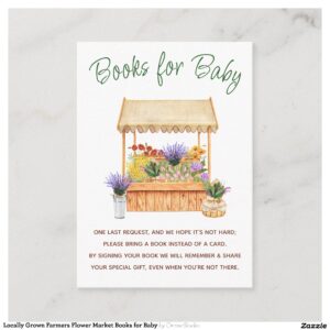 Locally Grown Farmers Flower Market Books for Baby Enclosure Card