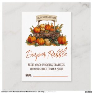 Locally Grown Farmers Flower Market Books for Baby Enclosure Card