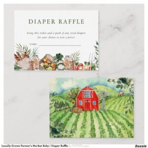 Locally Grown Farmer's Market Baby Diaper Raffle Enclosure Card