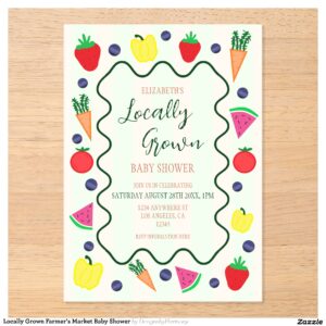Locally Grown Farmer's Market Baby Shower Acrylic Invitations