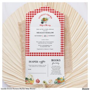 Locally Grown Farmers Market Baby Shower All In One Invitation