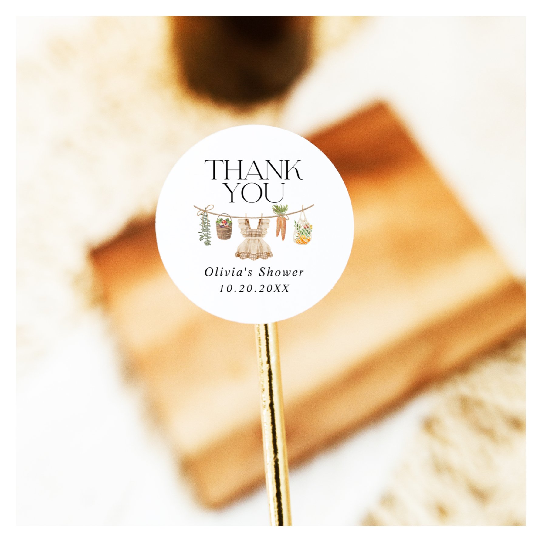 Locally Grown Farmers Market Baby Shower Classic Round Sticker