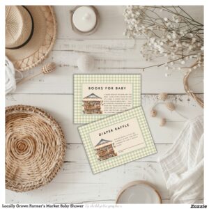 Locally Grown Farmer's Market Baby Shower Enclosure Card