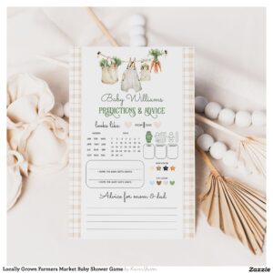 Locally Grown Farmers Market Baby Shower Game