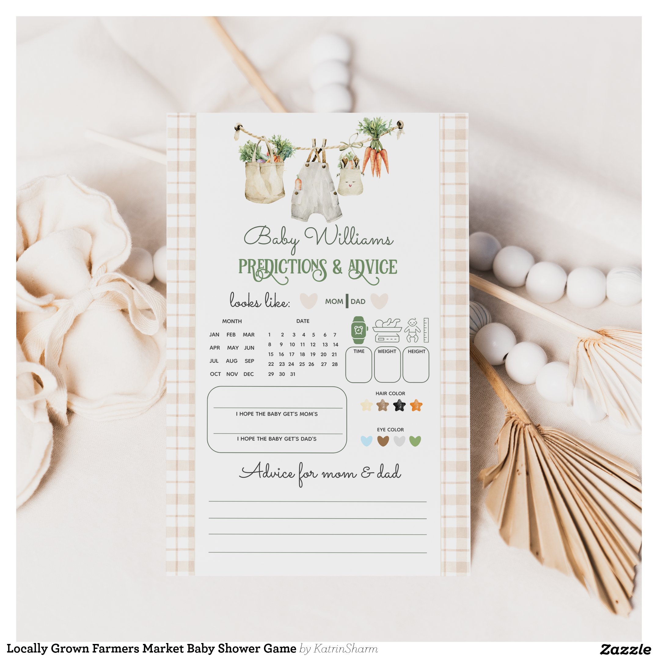 Locally Grown Farmers Market Baby Shower Game