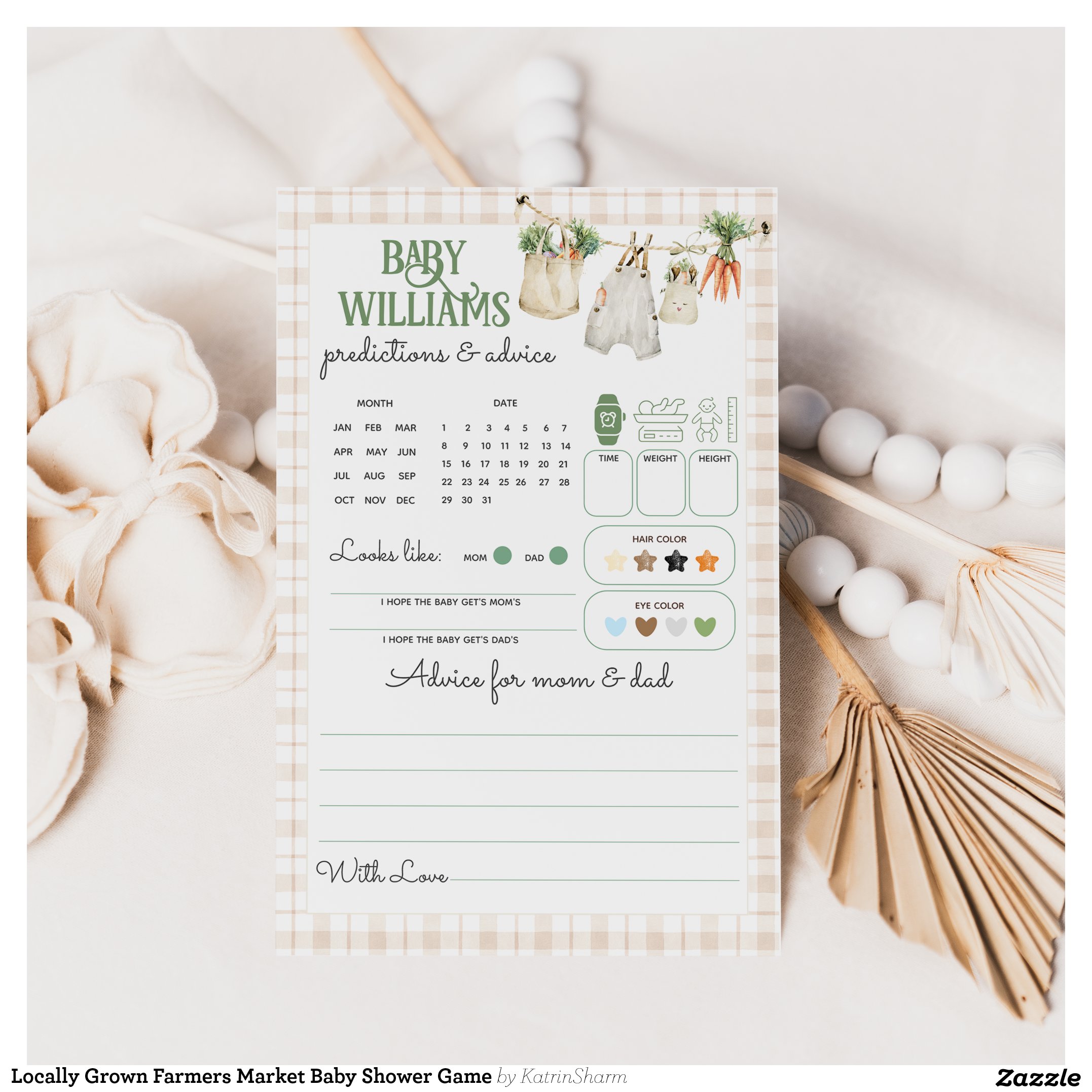 Locally Grown Farmers Market Baby Shower Game