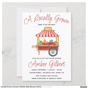 Locally Grown, Farmer's Market Baby Shower Invitat Invitation