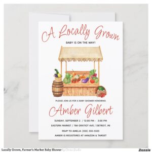 Locally Grown, Farmer's Market Baby Shower Invitation