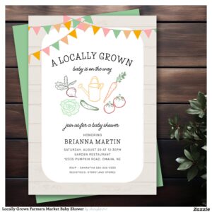 Locally Grown Farmers Market Baby Shower Invitation