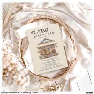 Locally Grown Farmer's Market Baby Shower Invitation