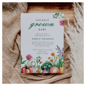 Locally Grown Farmers Market Baby Shower Invitation