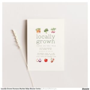 Locally Grown Farmers Market Baby Shower Invite