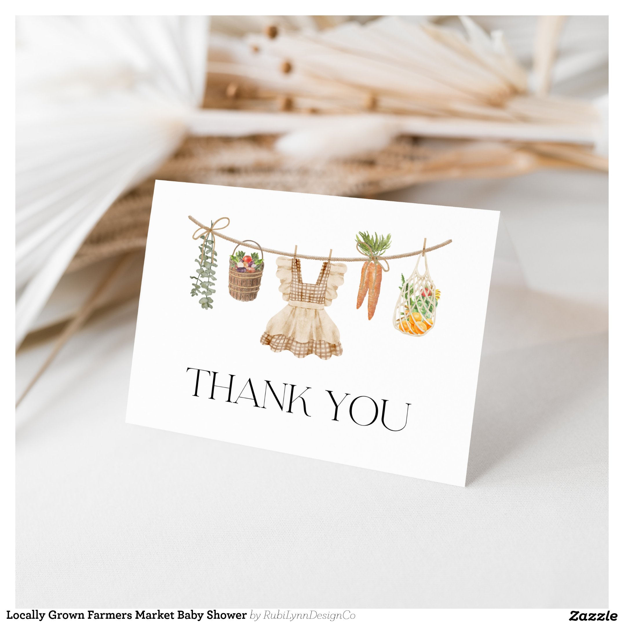 Locally Grown Farmers Market Baby Shower Thank You Card