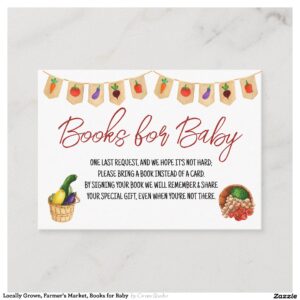 Locally Grown, Farmer's Market, Books for Baby Enclosure Card