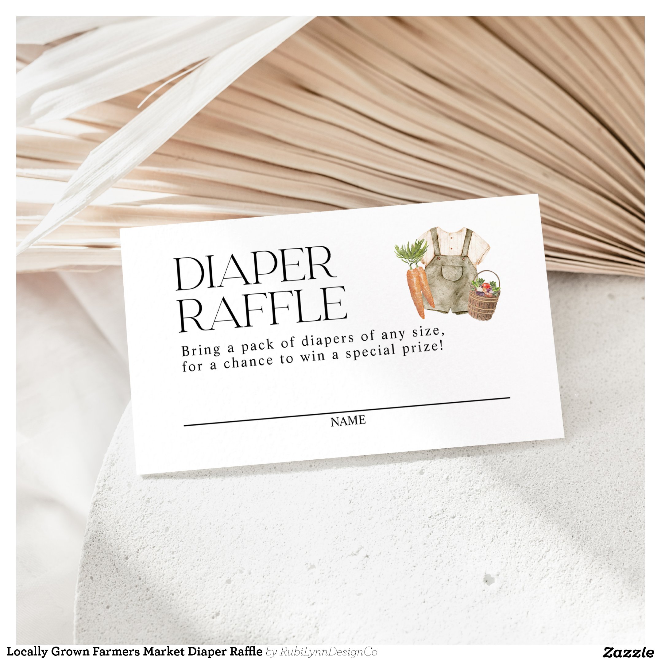 Locally Grown Farmers Market Diaper Raffle Enclosure Card