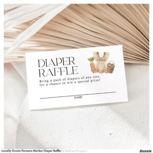 Locally Grown Farmers Market Diaper Raffle Enclosure Card