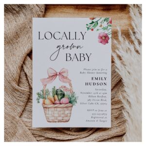 Locally Grown Farmers Market Girl Baby Shower Invitation