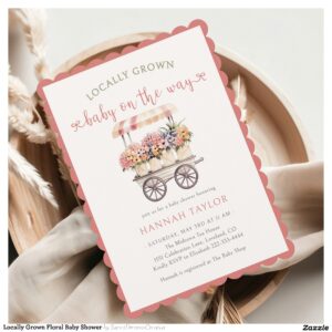 Locally Grown Floral Baby Shower Invitation
