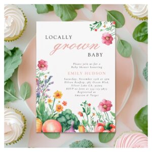 Locally Grown Girl Farmers Market Baby Shower Invitation