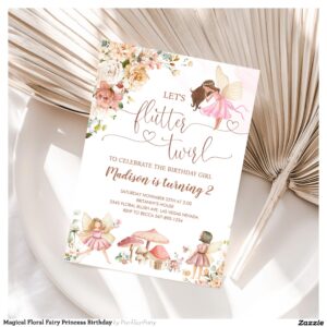 Magical Floral Fairy Princess Birthday Invitation