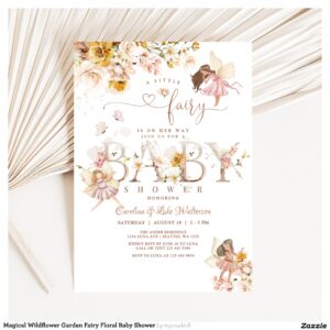 Magical Wildflower Garden Fairy Floral Baby Shower Invitation