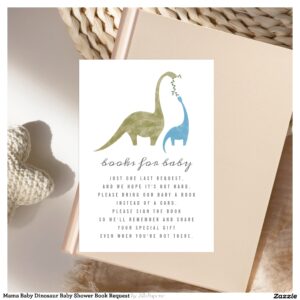 Mama Baby Dinosaur Baby Shower Book Request Invitation