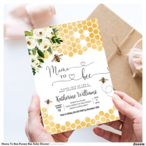 Mama To Bee Honey Bee Baby Shower Invitation