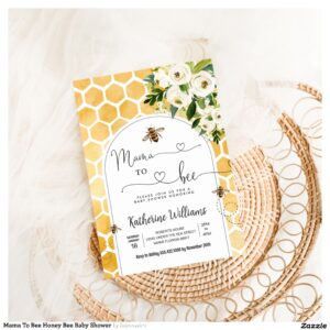 Mama To Bee Honey Bee Baby Shower Invitation