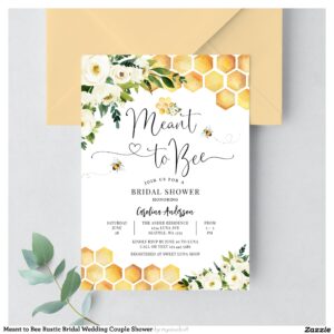 Meant to Bee Rustic Bridal Wedding Couple Shower Invitation