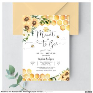 Meant to Bee Rustic Bridal Wedding Couple Shower Invitation