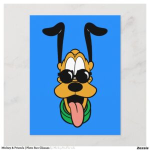 Mickey & Friends Pluto Sun Glasses Postcard