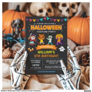 Modern Halloween Kids Costume Party Invitation