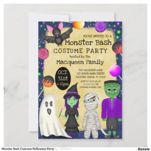 Monster Bash Costume Halloween Party Invitation