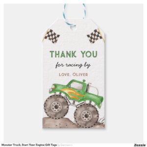 Monster Truck, Start Your Engine Gift Tags