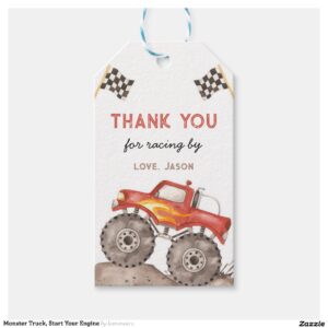 Monster Truck, Start Your Engine Gift Tags