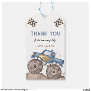 Monster Truck, Start Your Engine Gift Tags