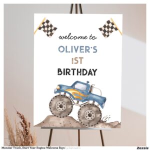 Monster Truck, Start Your Engine Welcome Sign