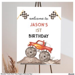 Monster Truck, Start Your Engine Welcome Sign