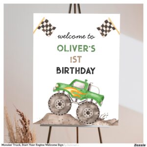 Monster Truck, Start Your Engine Welcome Sign