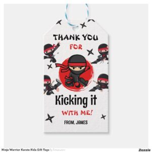 Ninja Warrior Karate Kids Gift Tags