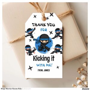 Ninja Warrior Karate Kids Gift Tags