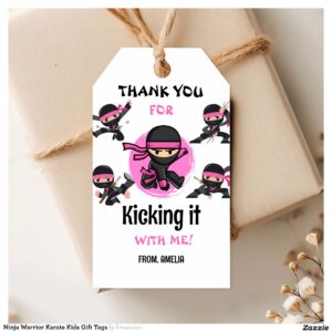 Ninja Warrior Karate Kids Gift Tags