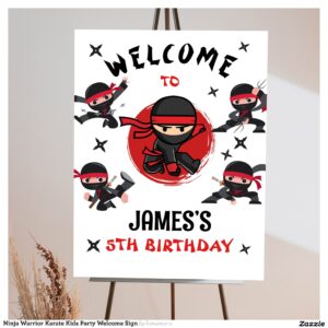 Ninja Warrior Karate Kids Party Welcome Sign