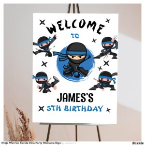 Ninja Warrior Karate Kids Party Welcome Sign