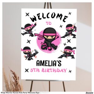 Ninja Warrior Karate Kids Party Welcome Sign