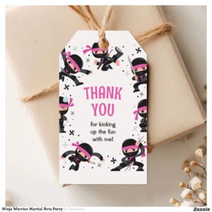 Ninja Warrior Martial Arts Party Gift Tags