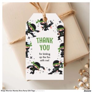 Ninja Warrior Martial Arts Party Gift Tags